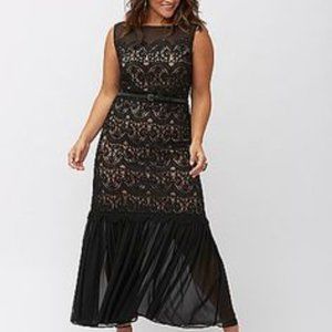 Lela Rose Lace Chiffon Dress w/Swarovski crystals